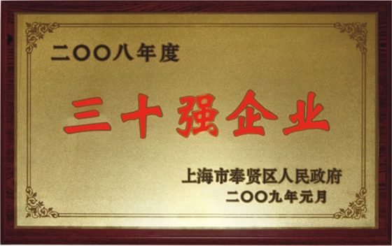 信基2008年度三十強(qiáng)企業(yè)證書(shū)